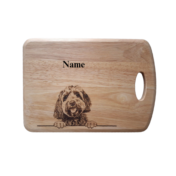 Cockapoo Dog Design Personalised Chopping Board Photo 
