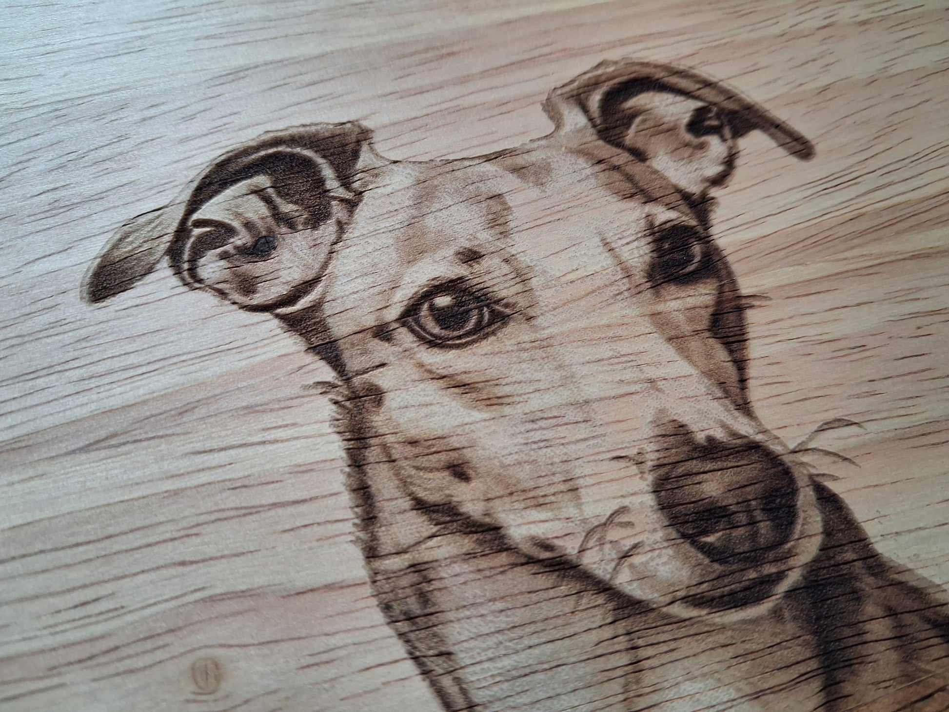 Whippet Dog Design Chopping Board image close-up 