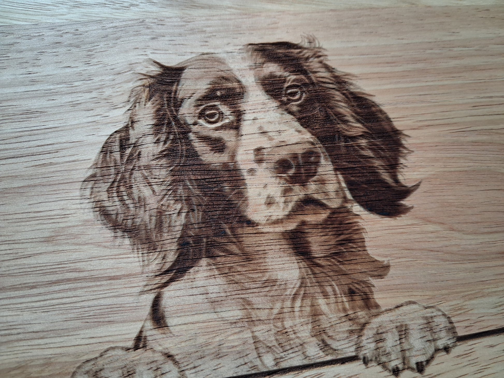 Springer Spaniel Dog Design Chopping Board image close-up 