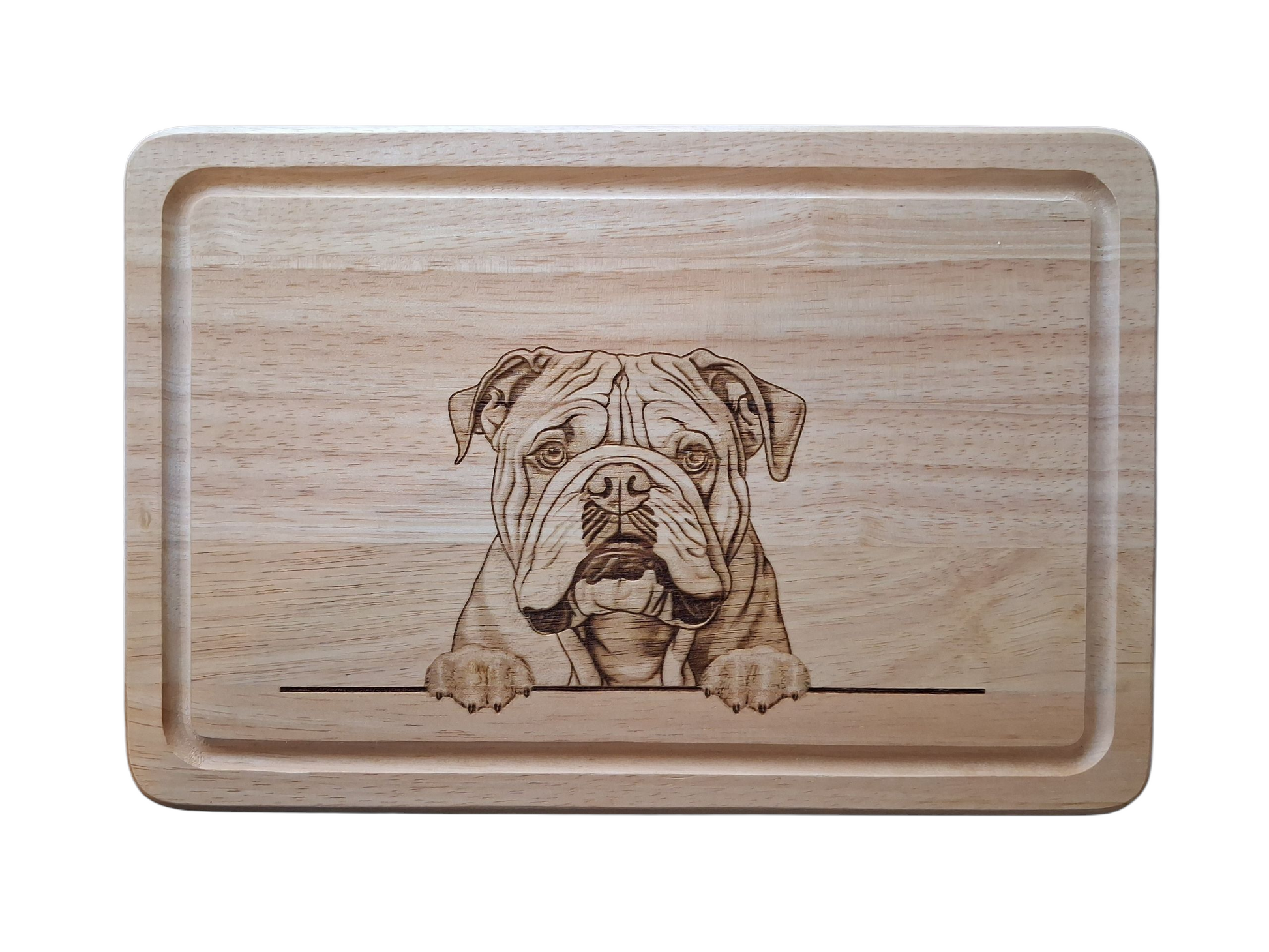 English Bulldog Design Chopping Board image of front 