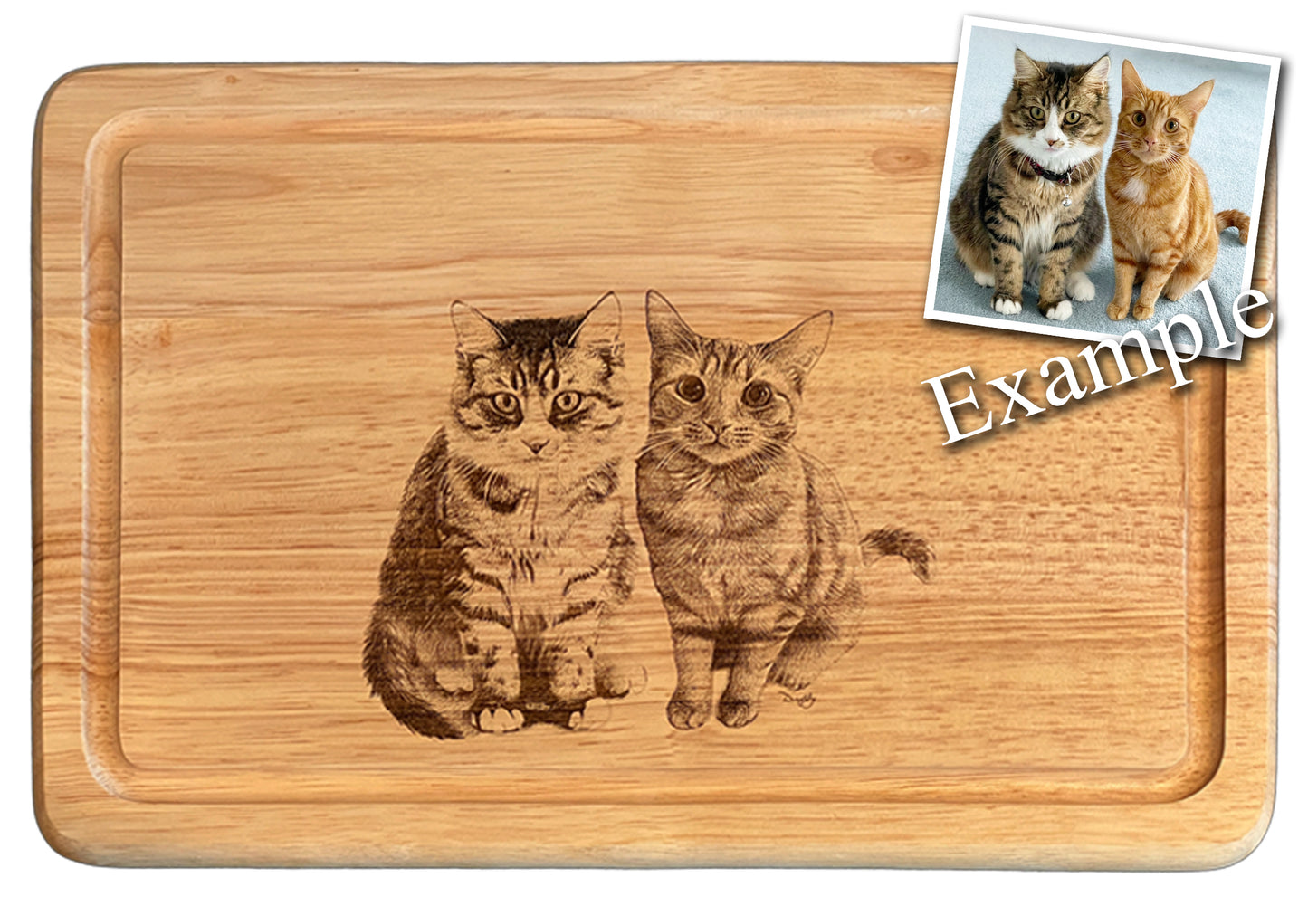 Your Photo on a Small Chopping Board with Groove (30x20x1.7cm)