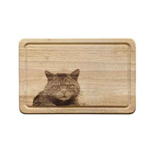Scottish Wildcat Design Small Chopping Board image of front