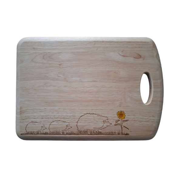 Hedgehogs & Sunflower Chopping Board Photo