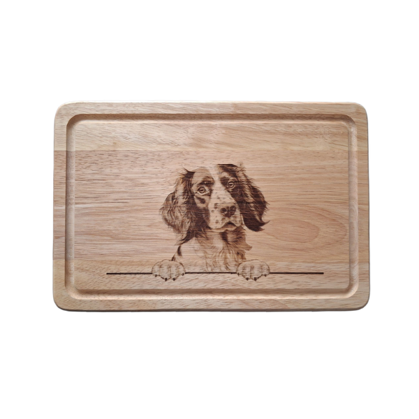 Springer Spaniel Dog Design Chopping Board image of front