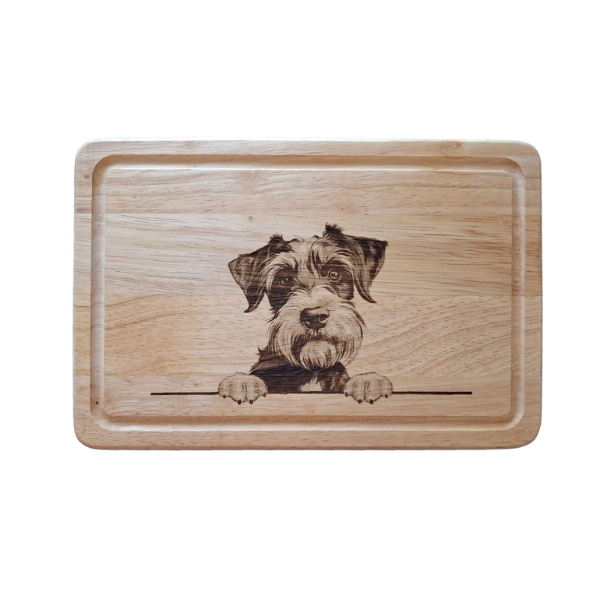 Schnauzer Design Small Chopping Board image of front 