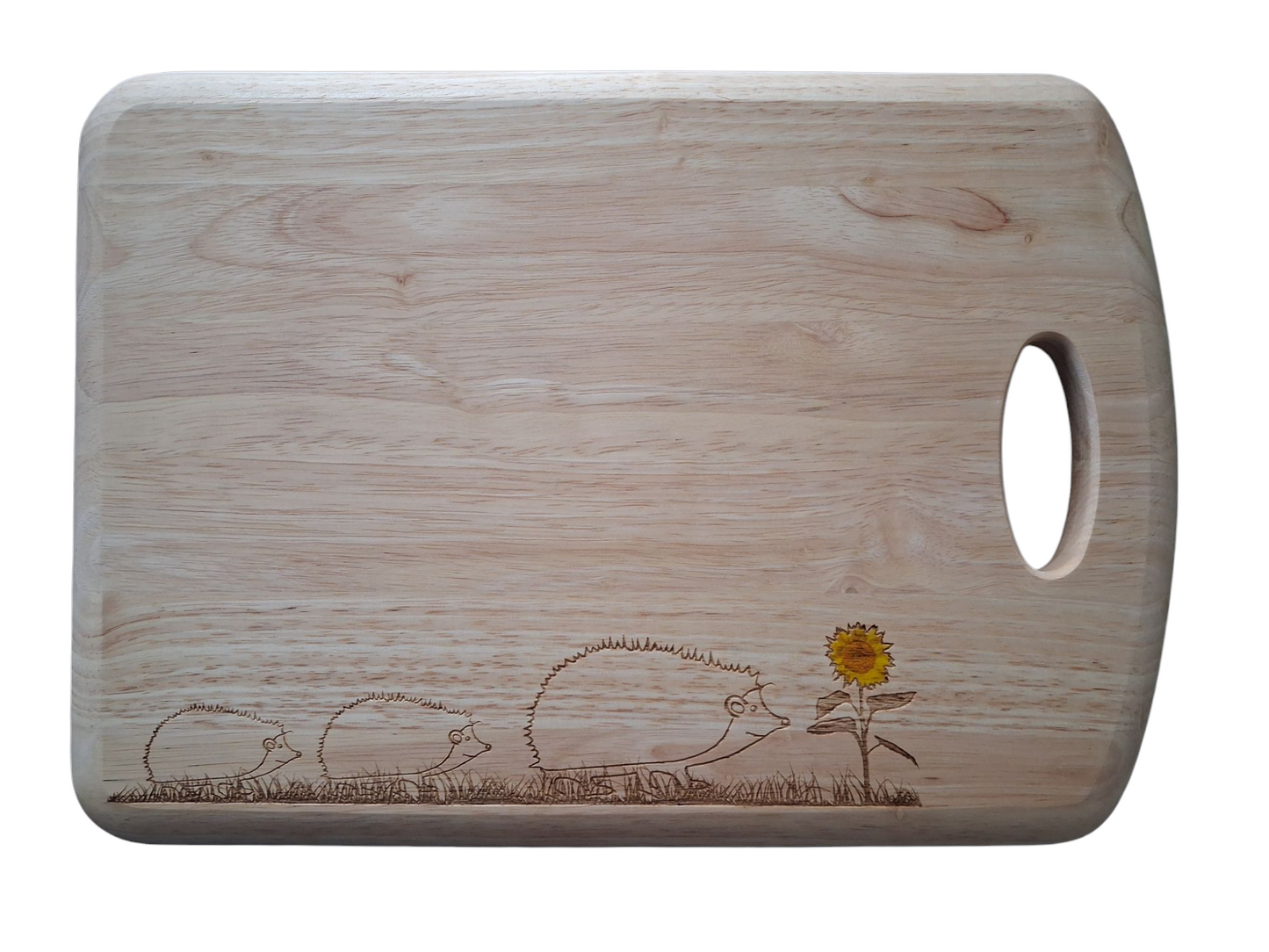 Hedgehogs & Sunflower Chopping Board Photo