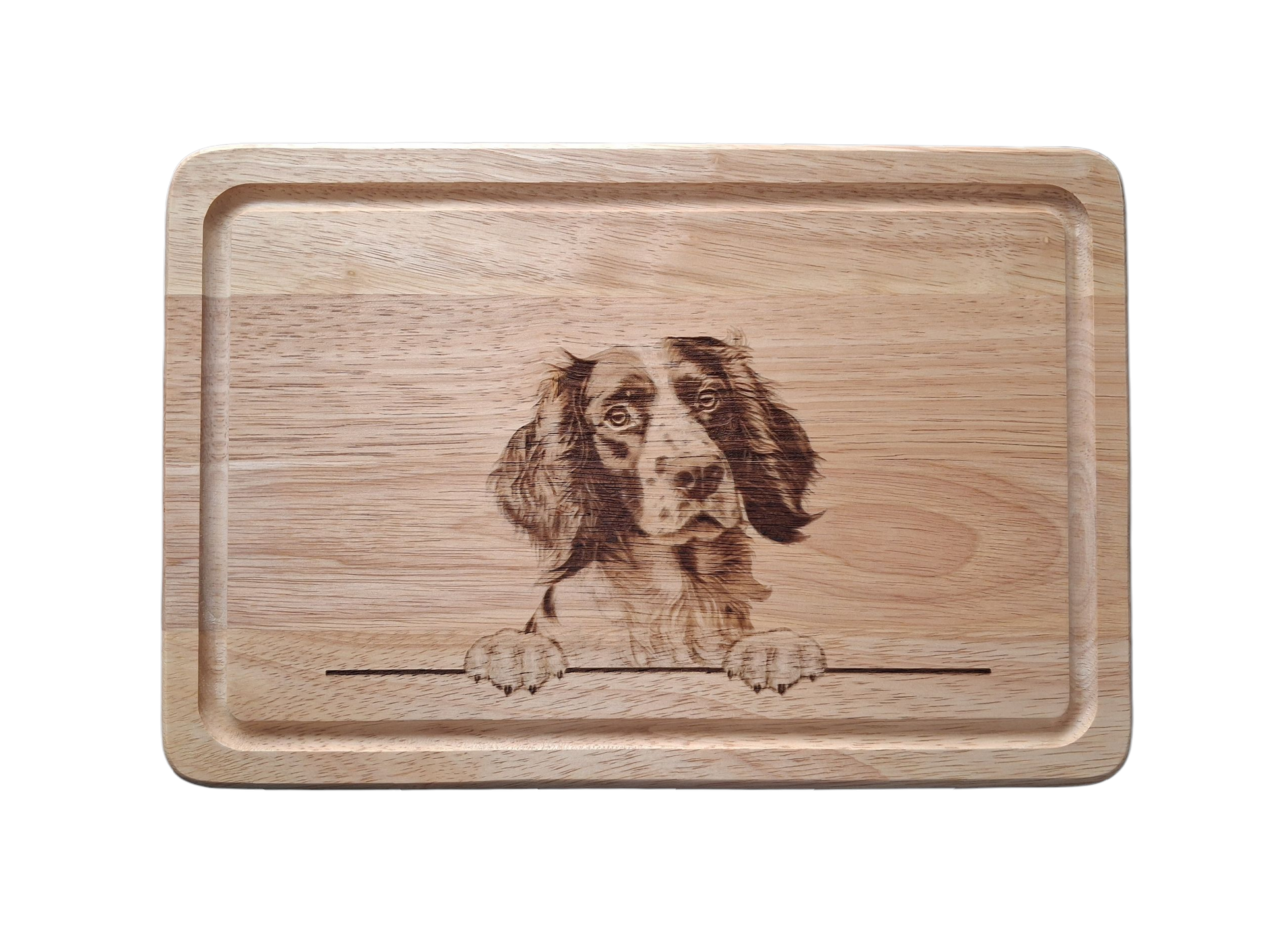 Springer Spaniel Dog Design Chopping Board image of front