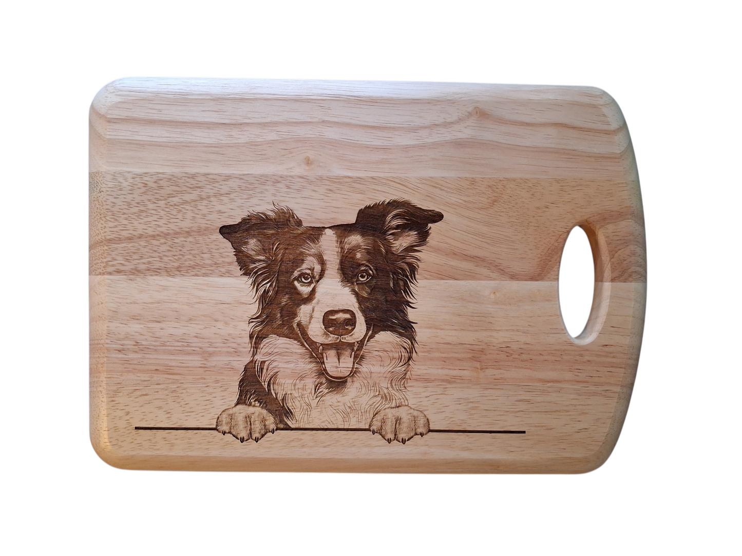 Border Collie Dog Design #1 Medium Wooden Chopping Board (34x24x2cm)