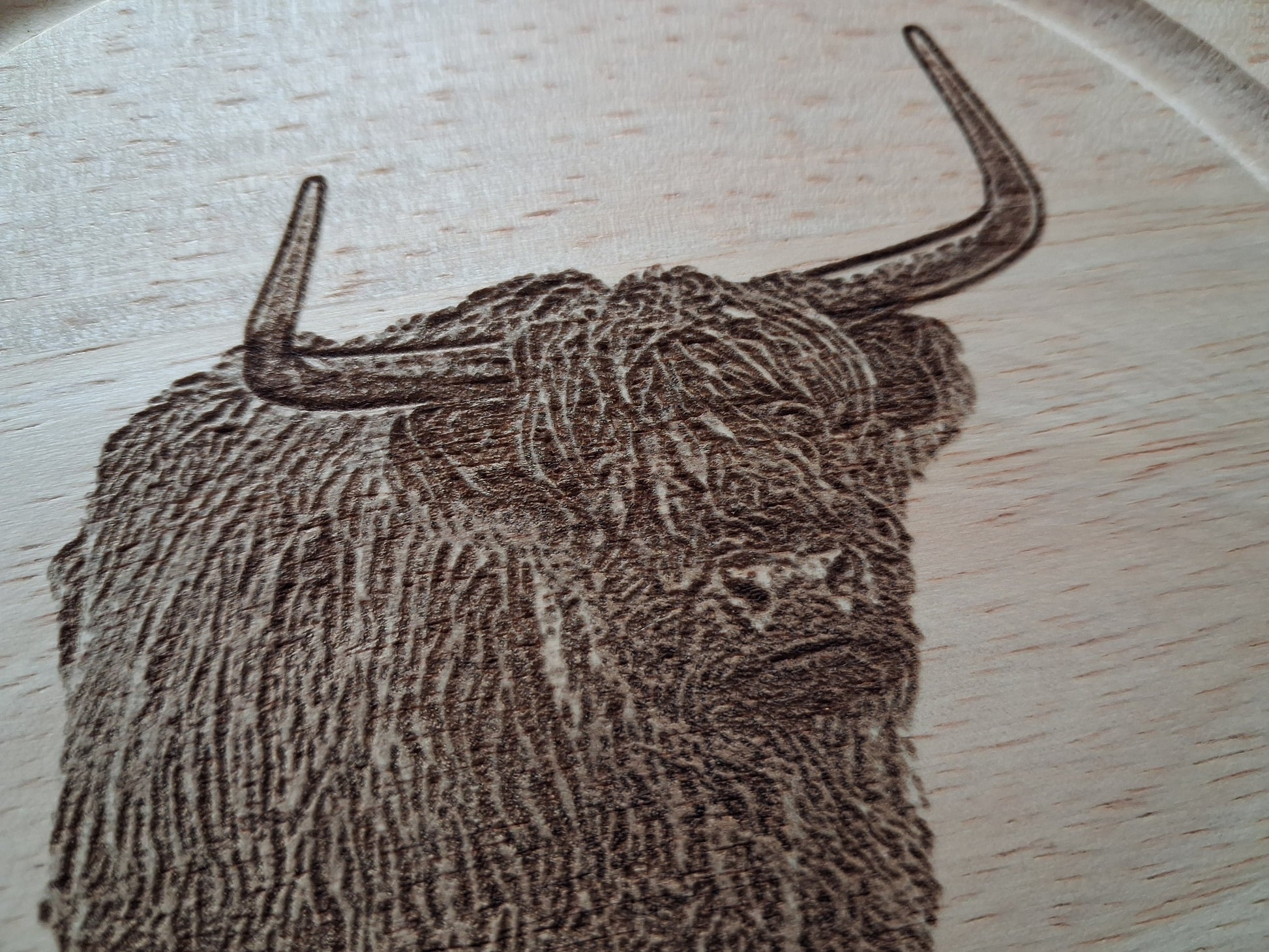 Highland Cow Design Cheese Set with Tools photo close-up 