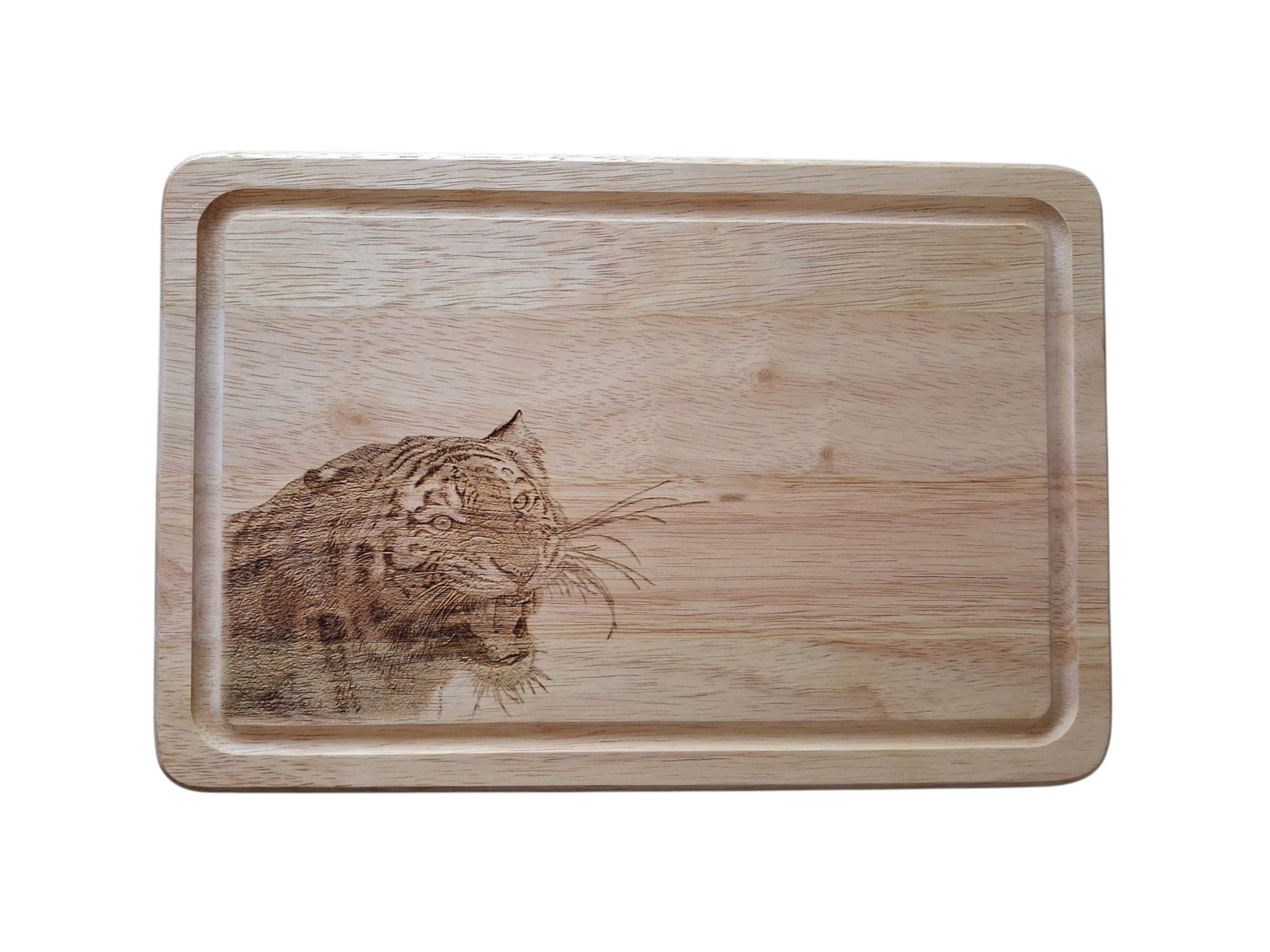 Tiger Design Small Chopping Board image of front 