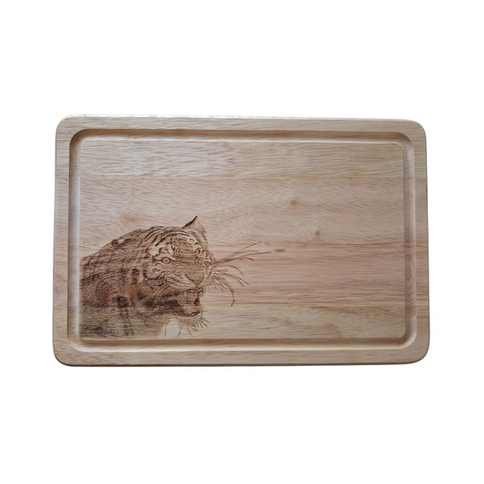 Tiger Design Small Chopping Board image of front 