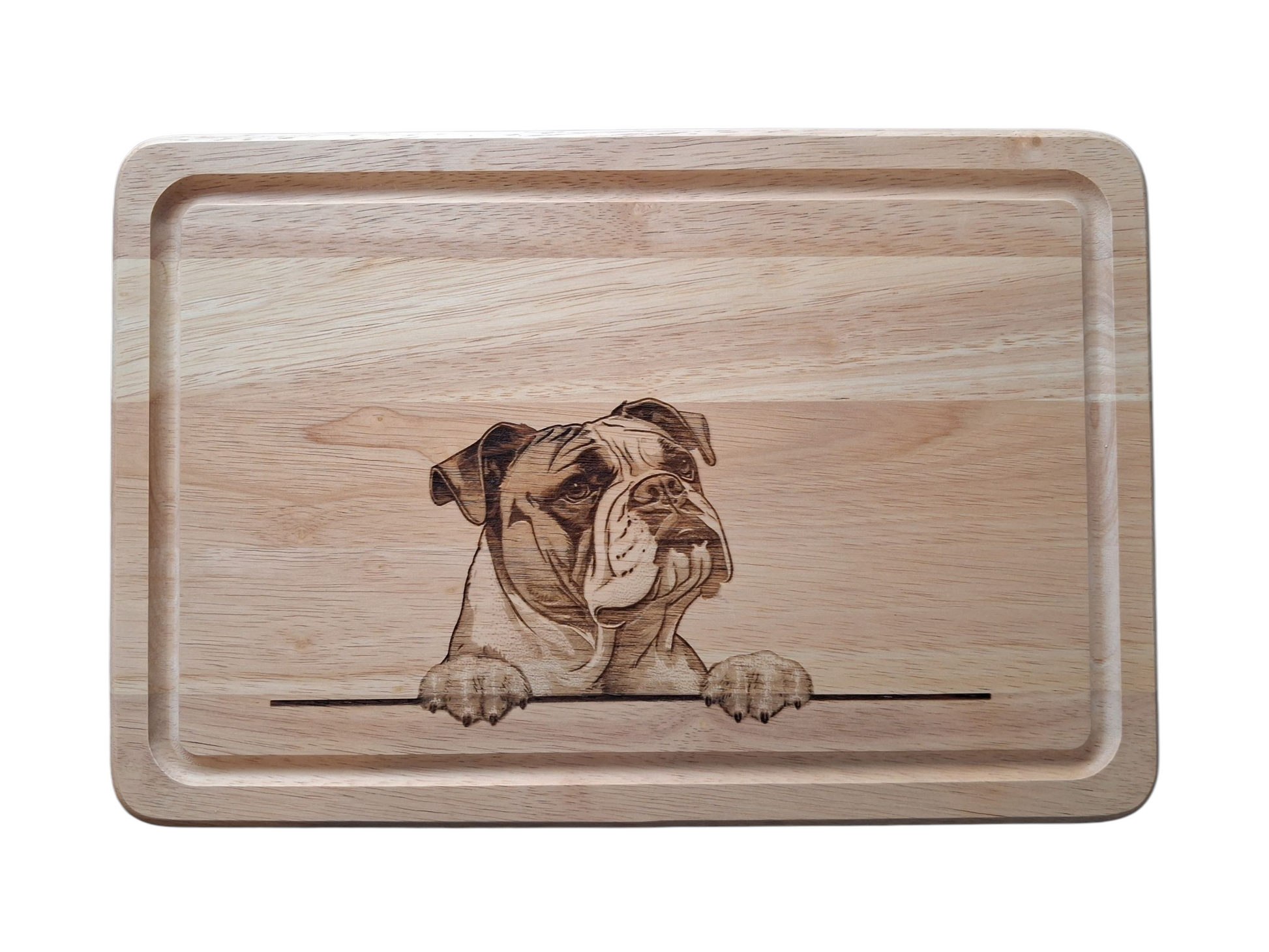 English Bulldog Design Chopping Board image of front 