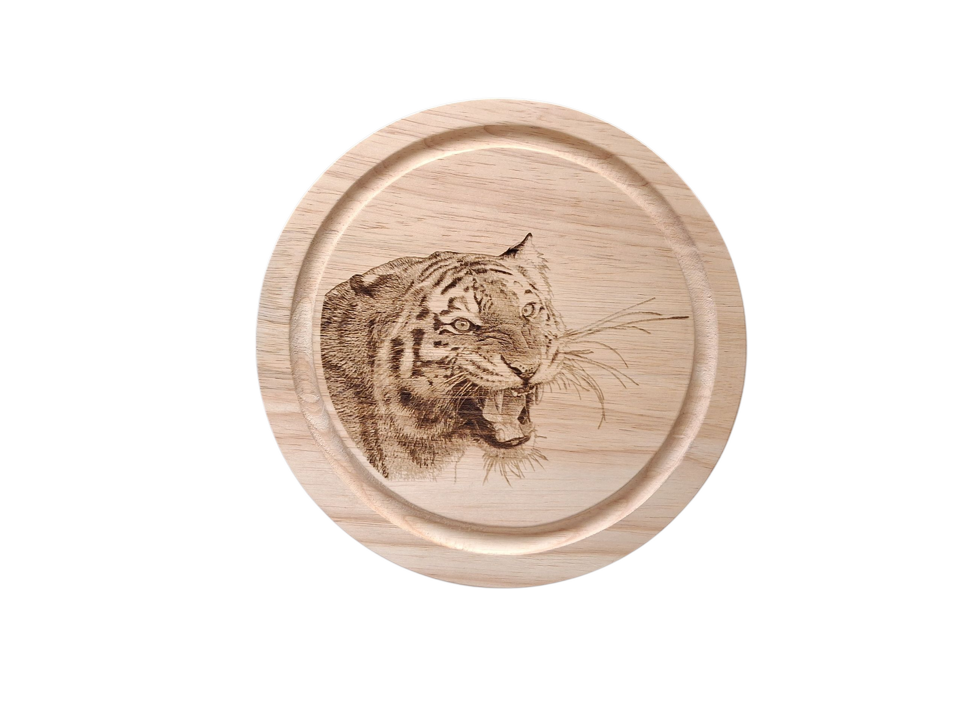 Tiger design cheese set with tools photo closed