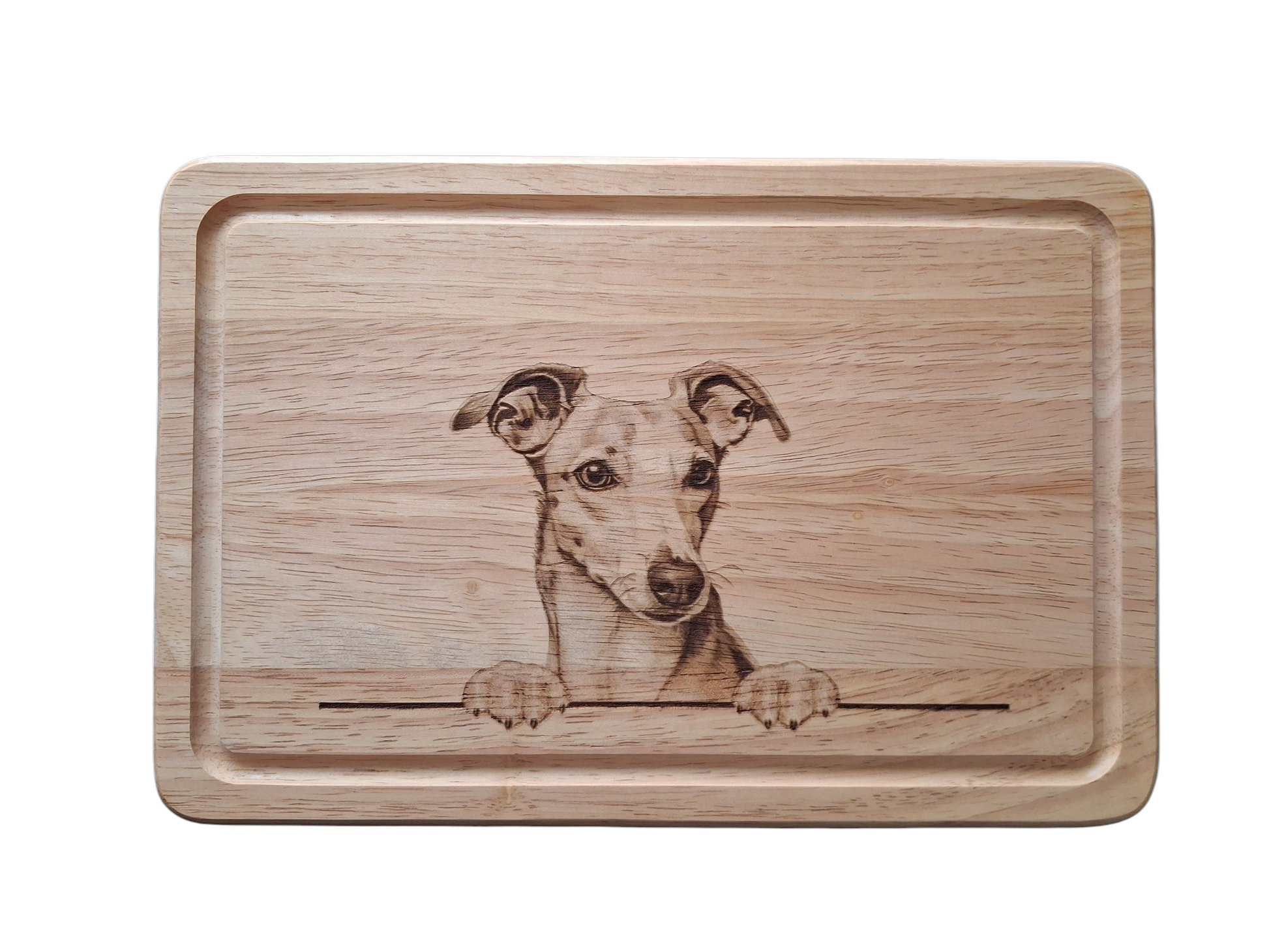 Whippet Dog Design Chopping Board image of front 