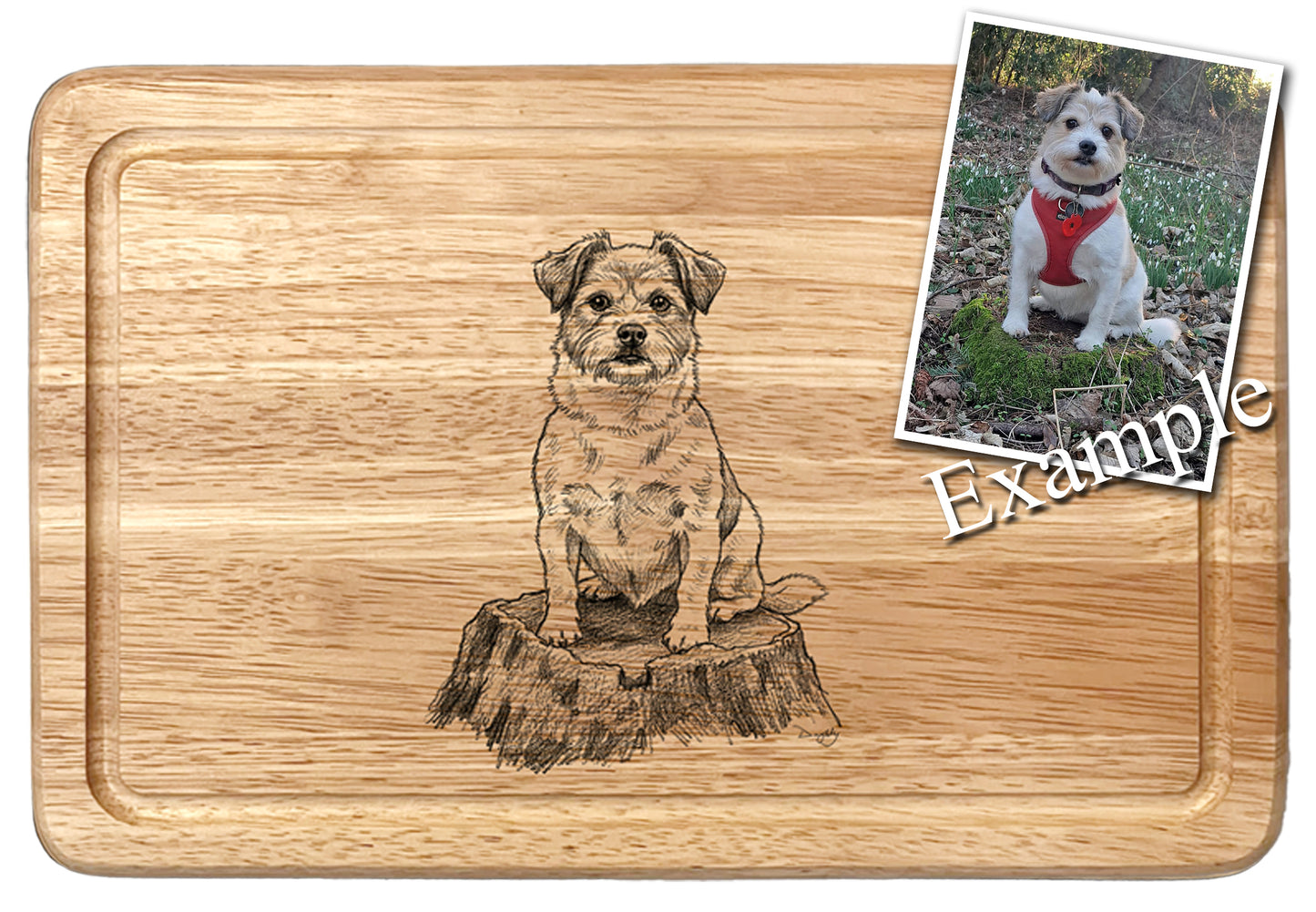 Your Photo on a Small Chopping Board with Groove (30x20x1.7cm)