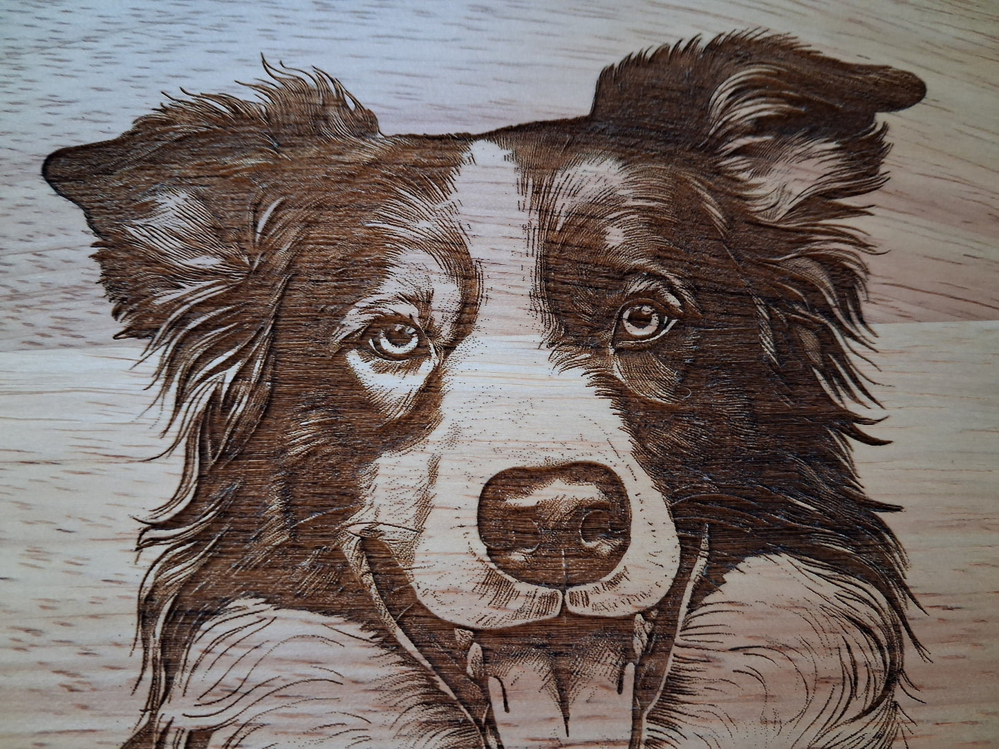 Border Collie Dog Design #1 Medium Wooden Chopping Board (34x24x2cm)