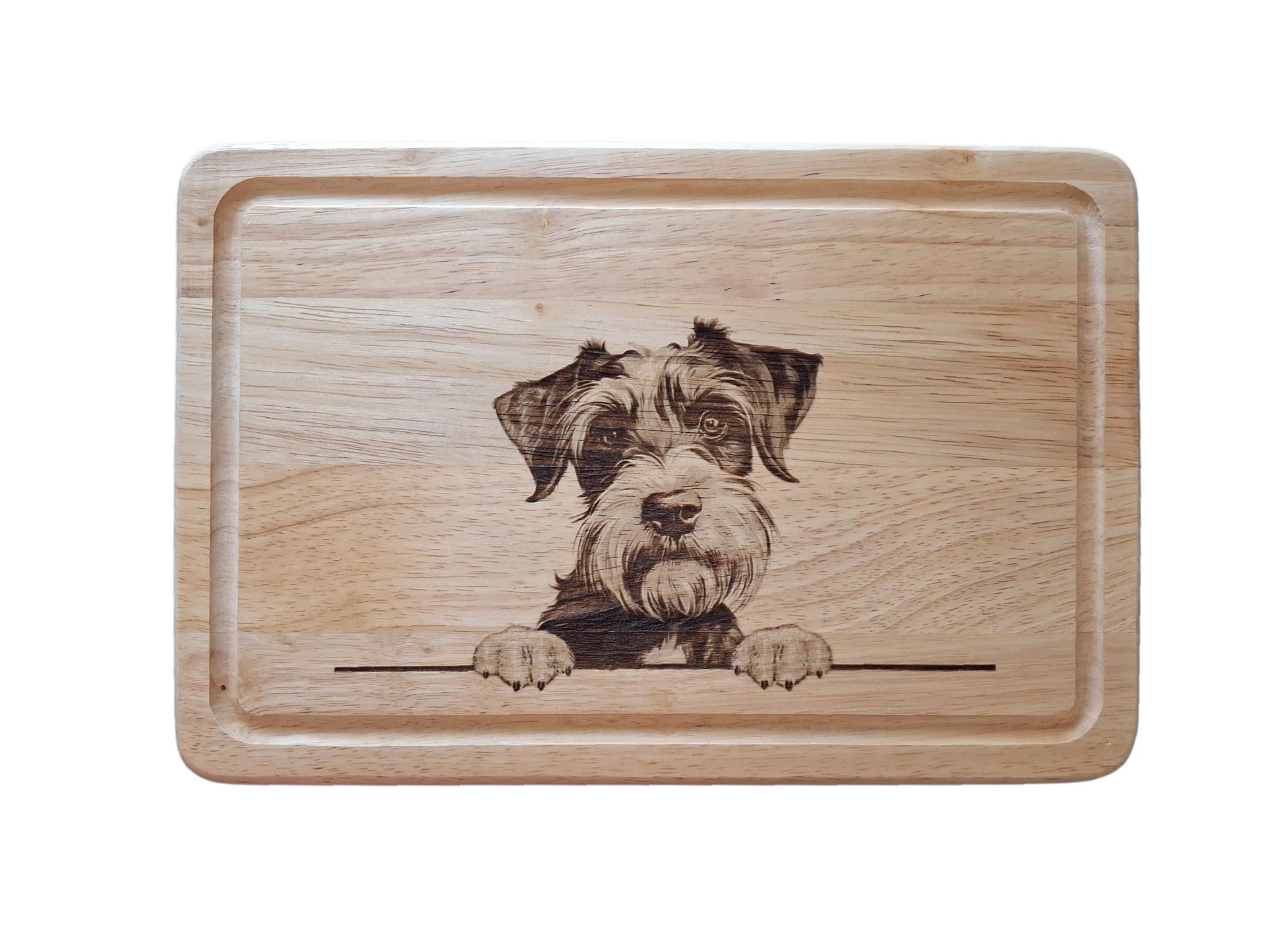Schnauzer Design Small Chopping Board image of front 