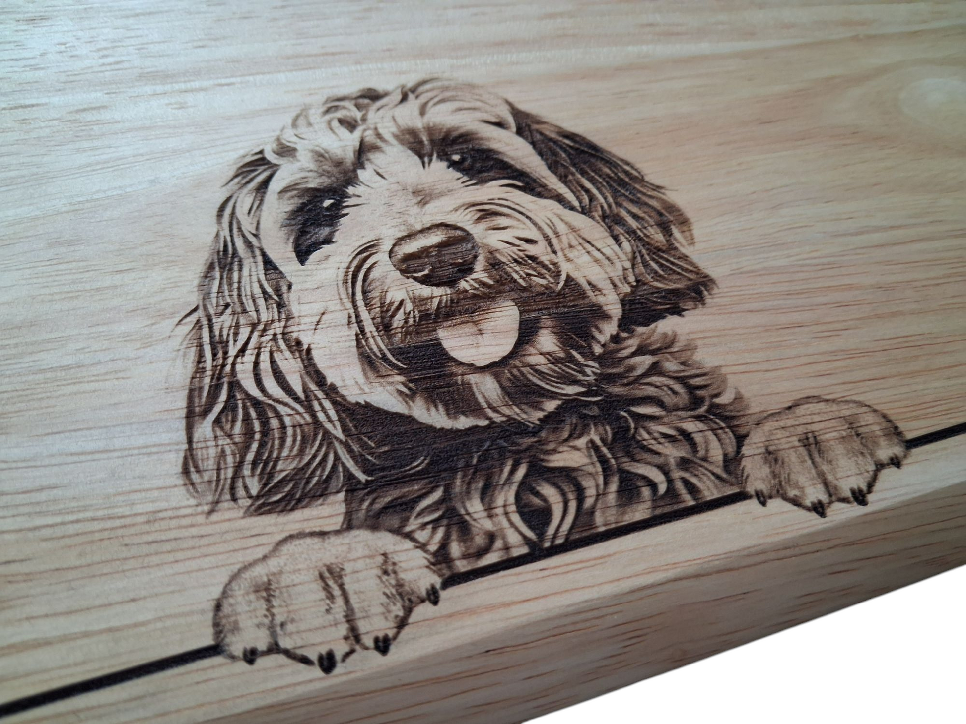 Cockapoo Dog Design Chopping Board Photo Close-up 