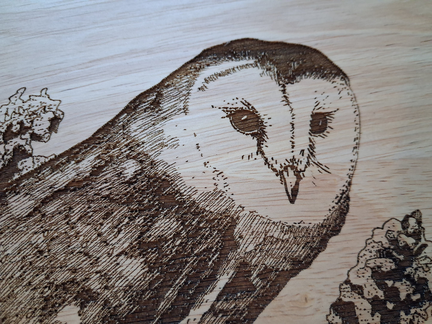 Barn Owl *Exclusive Design* Large Chopping Board with Handle (45x30x2cm)