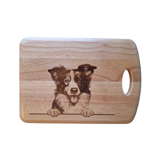 Border Collie Dog Design #1 Medium Wooden Chopping Board (34x24x2cm)